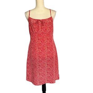 Y2K Fashion Bug Women's Size 10 Red Floral Spaghetti Strap Mini Dress